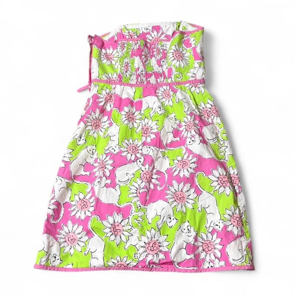 Lilly Pulitzer vintage 90s white label size 2 strapless mini dress french fried - Picture 3 of 12